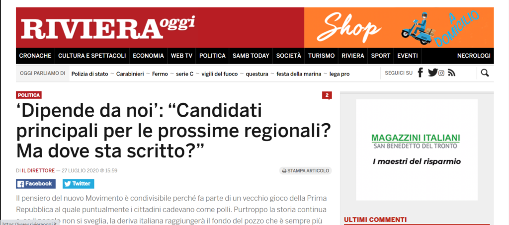 Da Riviera Oggi Dipende Da Noi